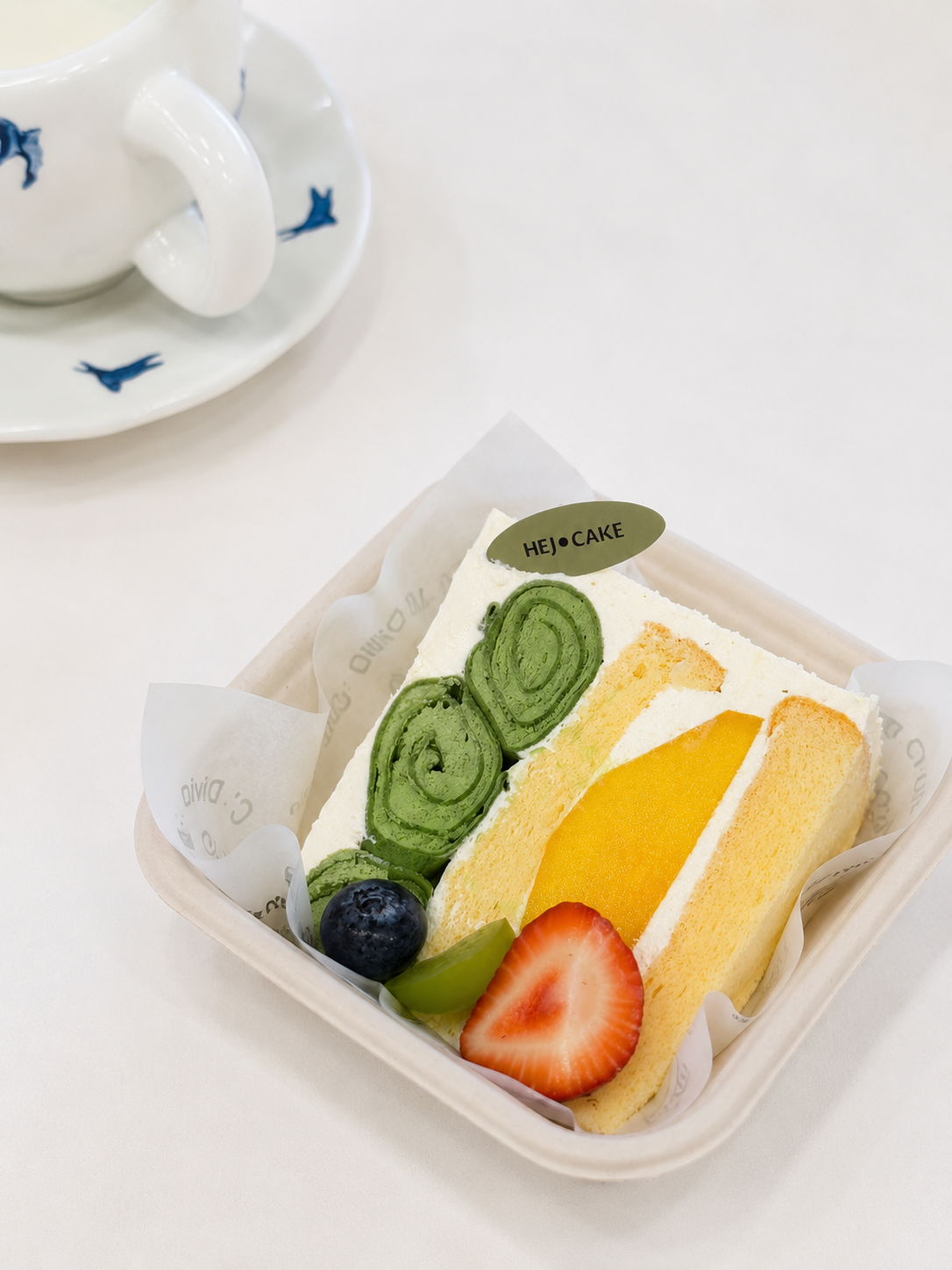 Isuzu Matcha Mango Mille Crepe Slice